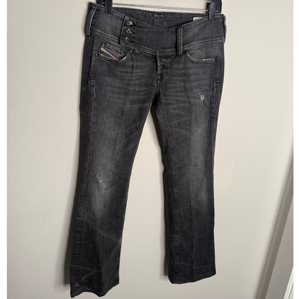 Diesel Men's Black 28X30 Cherock Low Rise Slim Fit Stretch Jeans Grunge Edgy